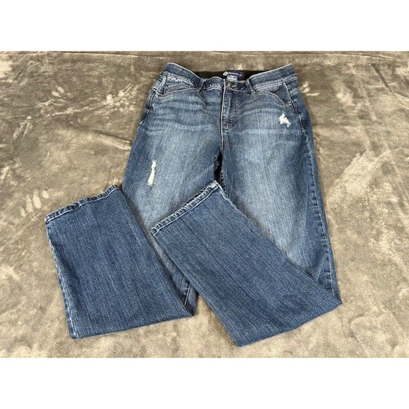 Democracy Denim - Democracy Jeans Womens 8 P Straight Ab Solution Mid Rise Dark Wash Stretch 28x29